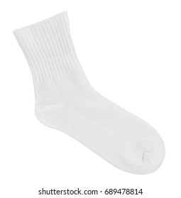 White Sock Close-up On Isolated White Background