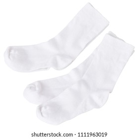 White Socks Isolated On White Background