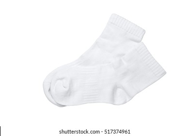 White Socks Isolated On White Background