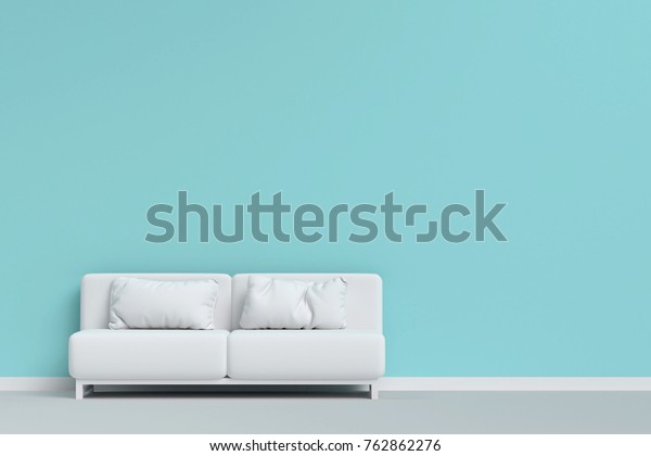 White Sofa Pillow On Floor Mint Stock Photo Edit Now 762862276