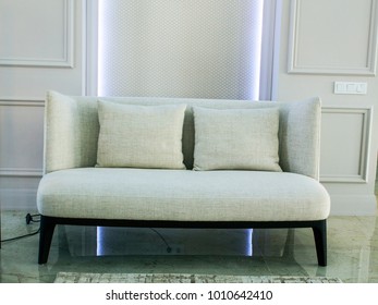 white sofa in room