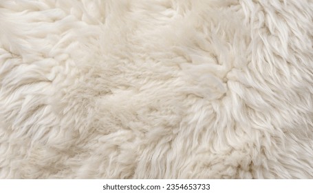 White soft wool texture background, seamless cotton wool, light natural sheep wool, close-up texture of white fluffy fur, wool with beige tone for designer