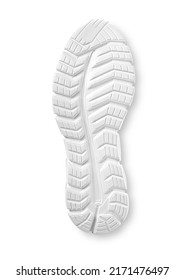White sole of shoes. Bottom of sneakers on a white background is insulated. with clipping path