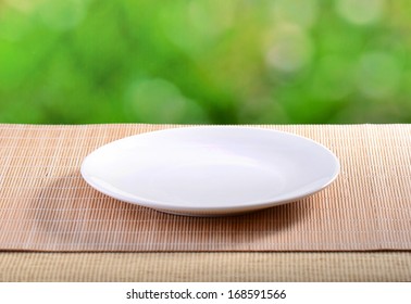 White Sphere Dish Plate Side View 