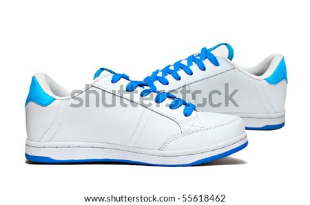 White sport shoes isolated on white background