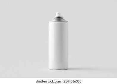 White spray paint can mockup.