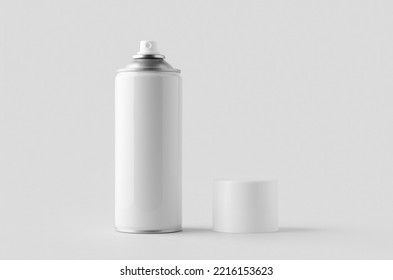 White Spray Paint Can Mockup.