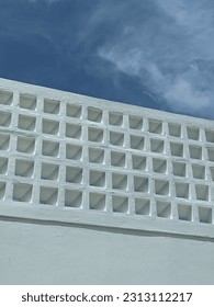 white square block of wall 