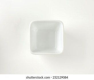 White Square Bowl On White Background