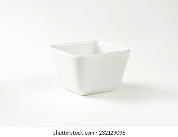 White Square Bowl On White Background