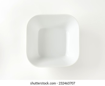 White Square Bowl On White Background