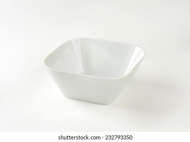 White Square Bowl On White Background