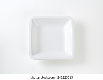 White Square Bowl On White Background