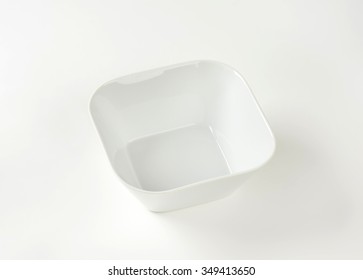 White Square Bowl On White Background