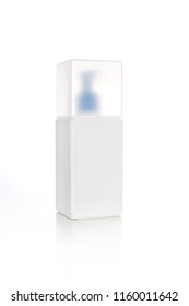 White Square Container, Bottle, Packaging. Mockup. Cosmetology And Medicine