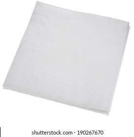 White Square paper napkin  isolated on white background