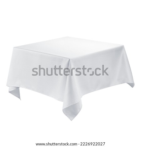 White square textile empty table cover isolated on white
