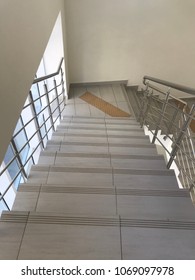 White staircase down