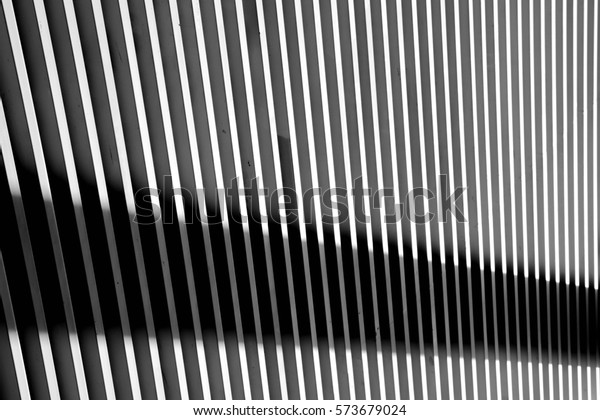White Steel Battens Wall Light Shadows Stock Photo Edit Now