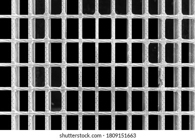 White steel grating isolated on back background