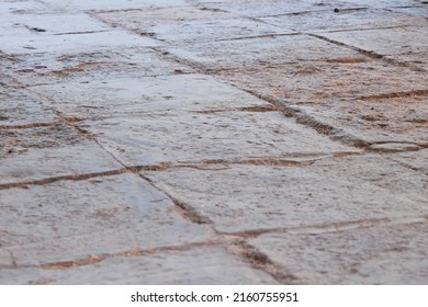 White Stone Ground With Cross Perspective And Selective Focus