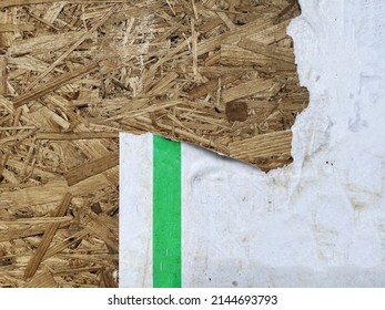 White Street Poster Paper Ripped Off A Wooden Chipboard Panel