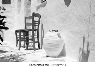 White streets in the Chora of Serifos, Greece