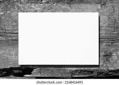 White Stretched Canvas Mockup On Grey Wooden Wall