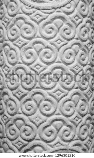 White Stucco Pillars Japanese Pattern Stock Photo Edit Now 1296301210