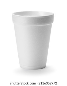 White Styrofoam Cup Frotn View Cut Out.