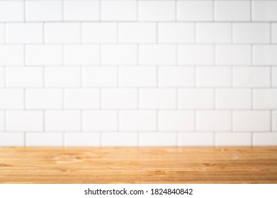 White Subway Tile Kitchen Wall For Background Image