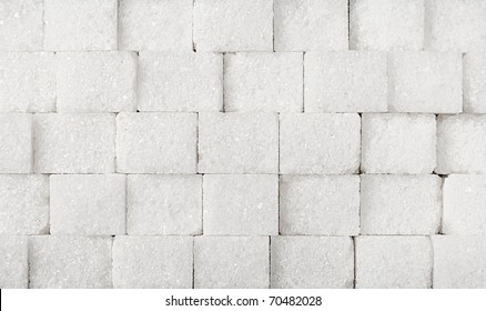 White Sugar In Cubes Texture Background