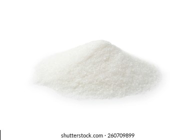 White Sugar Isolated On White