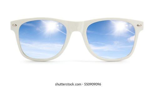 White Sunglasses On White Background