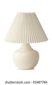 White Table Lamp On A White Background