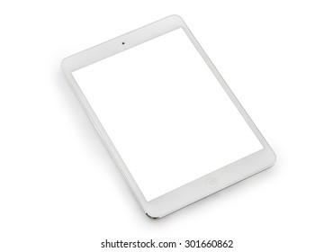 White tablet computer isolated on over white background, Portable Information Device - Shutterstock ID 301660862