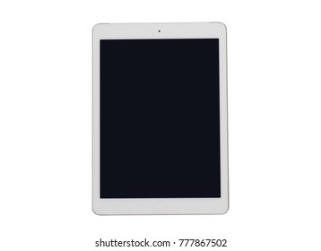 White tablet computer isolated on over white background.