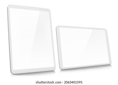 White tablet computers, isolated on white
