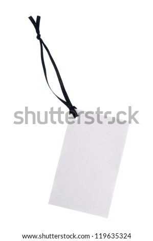 White tag or label with the string