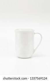 A White Tall Mug Stand Isolated On White Background