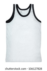 White Tank Top Without A Pattern Isolated On White Background