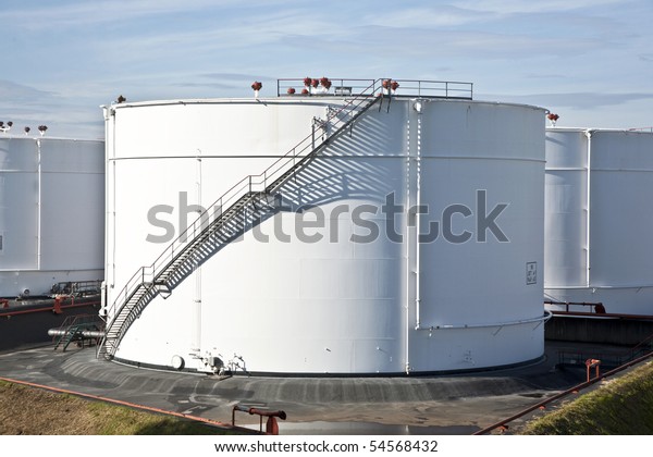 White Tanks Tank Farm Blue Clear Stock Photo (Edit Now) 54568432