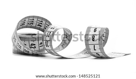 white tape measuring isolated on white background