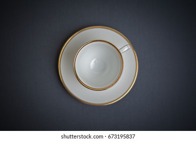 White Tea Cup With Gold Trim