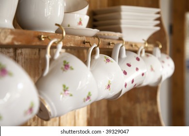 White Tea Cups Shabby Chic Interior