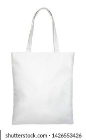 White Textile Shopper Bag Isolated On White Background