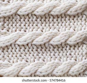 White Texture Knit Fabric