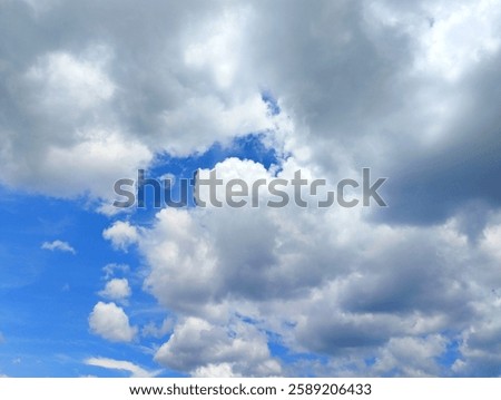 white thick clouds with blue sky background 