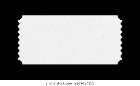 White ticket isolated with paper texture for mockups - Shutterstock ID 2269657111