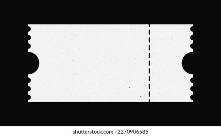 White ticket isolated with paper texture for mockups